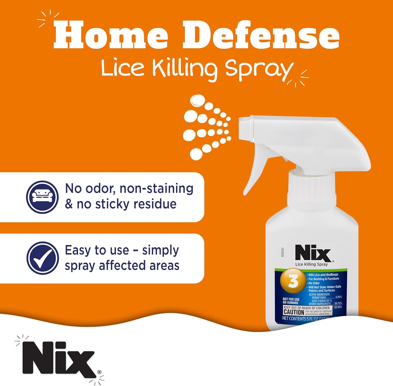 Nix Lice & Bedbug Killing Spray for Home, Bedding & Furniture, 5 fl oz - Image 3
