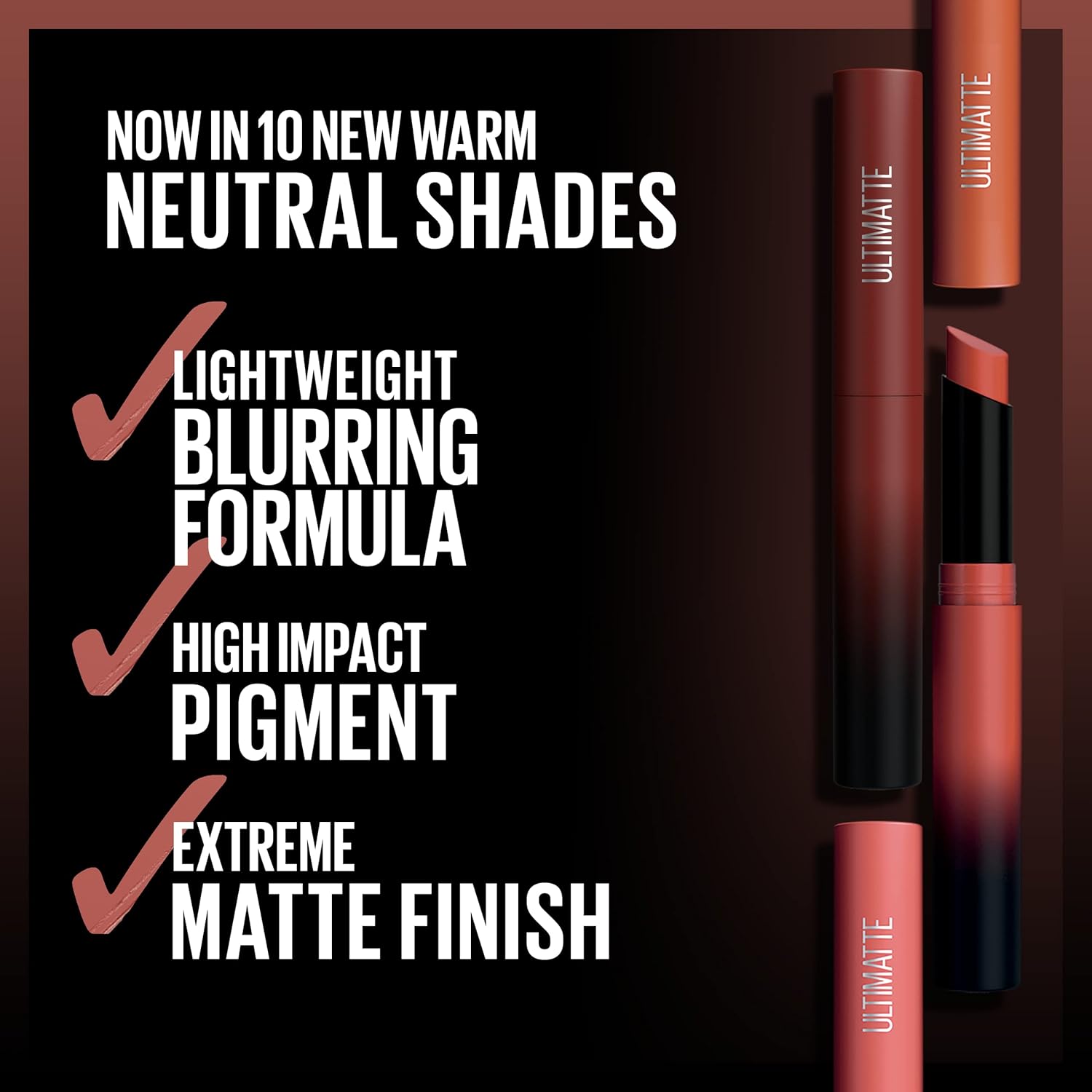 Maybelline Color Sensational Ultimatte Matte Lipstick, Non-Drying, Intense Color Pigment, More Blonde, Sandy Nude, 1 Count - Image 3