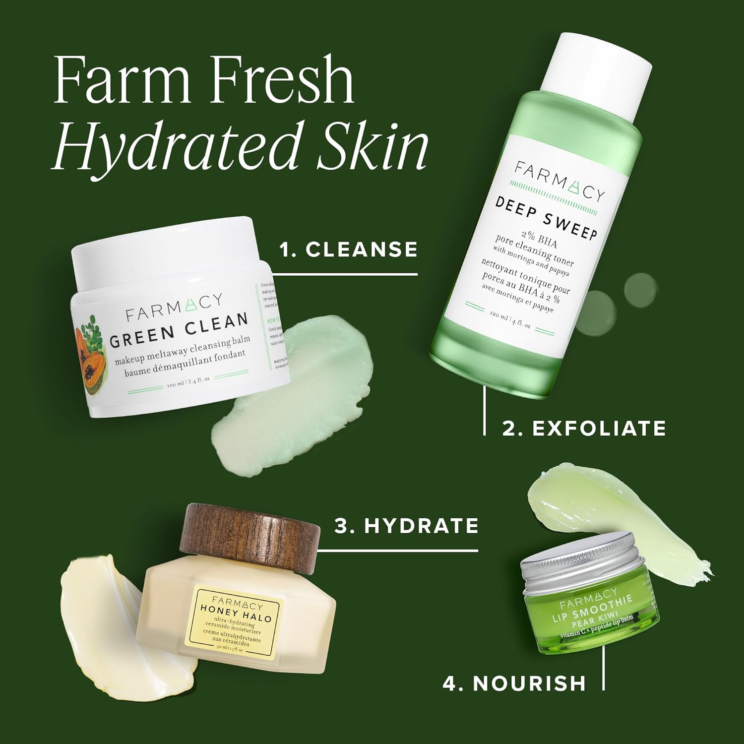 Farmacy Makeup Remover Cleansing Balm - Green Clean Waterproof Makeup Remover + Oil Based Cleanser - Gentle Exfoliating Double Cleanser - Melts From Balm to Milky Lather (50ml) - Image 6