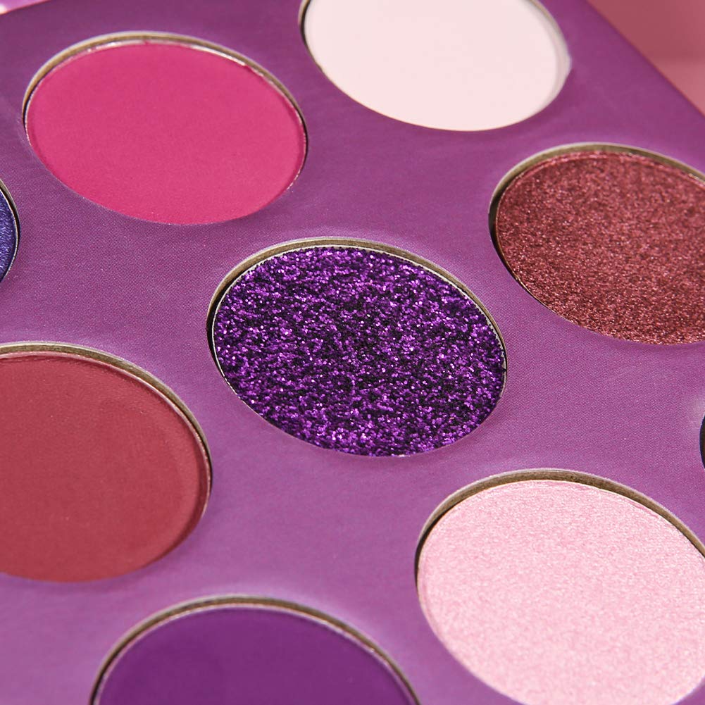 docolor Eyeshadow Palette 9 Colors Gemstone Shadow Palette Highly Pigmented Mattes Shimmers Naked Smokey Glitter Cream Colorful Powder Blendable Long Lasting Waterproof Makeup Palette-Purple - Image 3