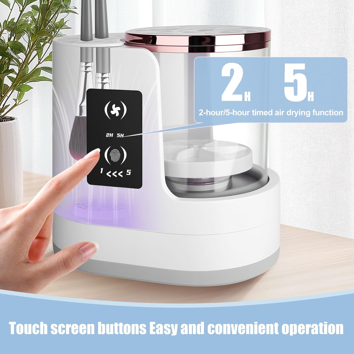 Electric Makeup Brush Cleaner-3 IN 1 Automatic Makeup Brush Cleaner with Makeup Brush Dryer, Multi-Functional Portable USB Deep Cleaning for All Types of Makeup Brushes - Image 3