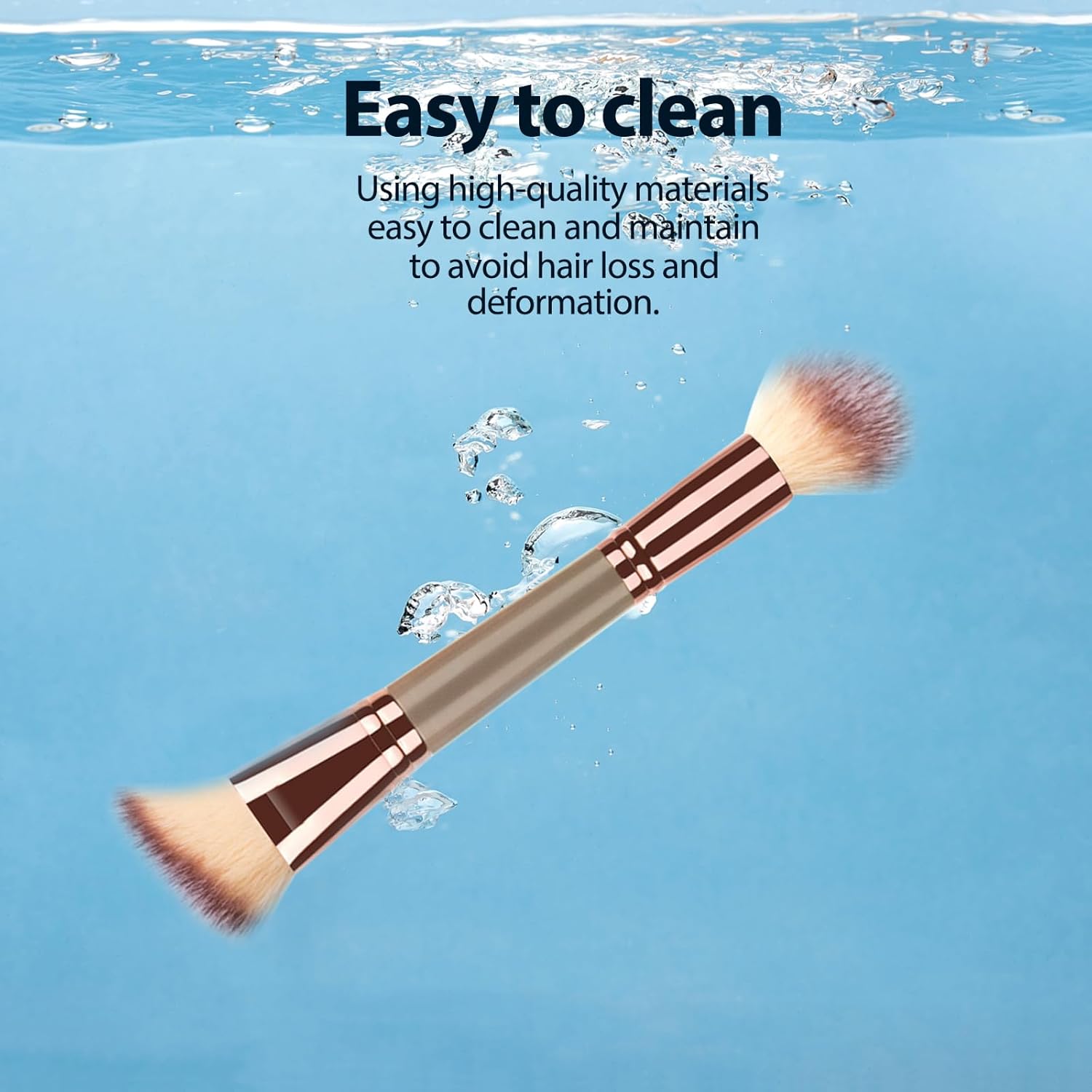 4Pcs Dual-ended Makeup Brushes for Contouring Eyeshadow Blending and Bronzing Angled Foundation Brush and Concealer Brush Premium Luxe Hair for Flawless Application of Liquid Cream and Powder Makeu - Image 6