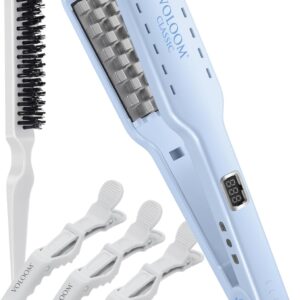 VOLOOM Classic 1-1/2” Inch Professional Volumizing Ceramic Flat Iron - Hair Volumizer & Styling Tool with Adjustable Temp & Auto Shut-Off for Lasting Volume for Thicker Hair - Heat Resistant Case