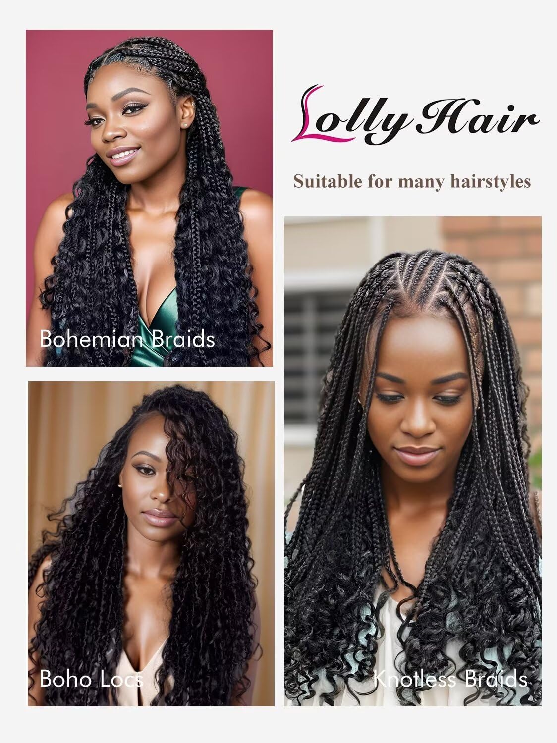 Human Braiding Hair, Boho Braids Human Hair 1 Bundle 50g 18 Inch Deep Water Wave Bulk Human Hair for Braiding No Weft 12A Brazilian Virgin Curly Human Hair Extensions for Wet and Wavy Braiding Hair - Image 6