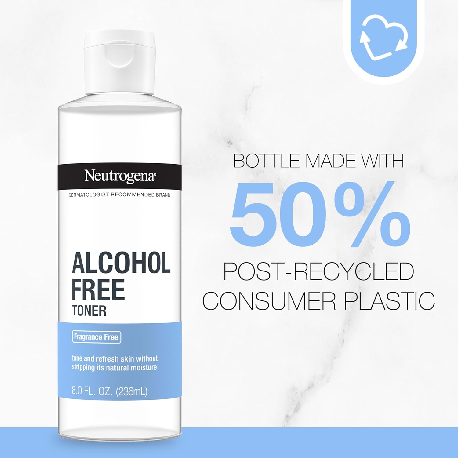 Neutrogena Alcohol-Free Gentle Daily Facial Toner, Fragrance-Free to Tone & Refresh Skin, Gently Removes Impurities & Reconditions Skin, Hypoallergenic, 8 fl. oz - Image 8