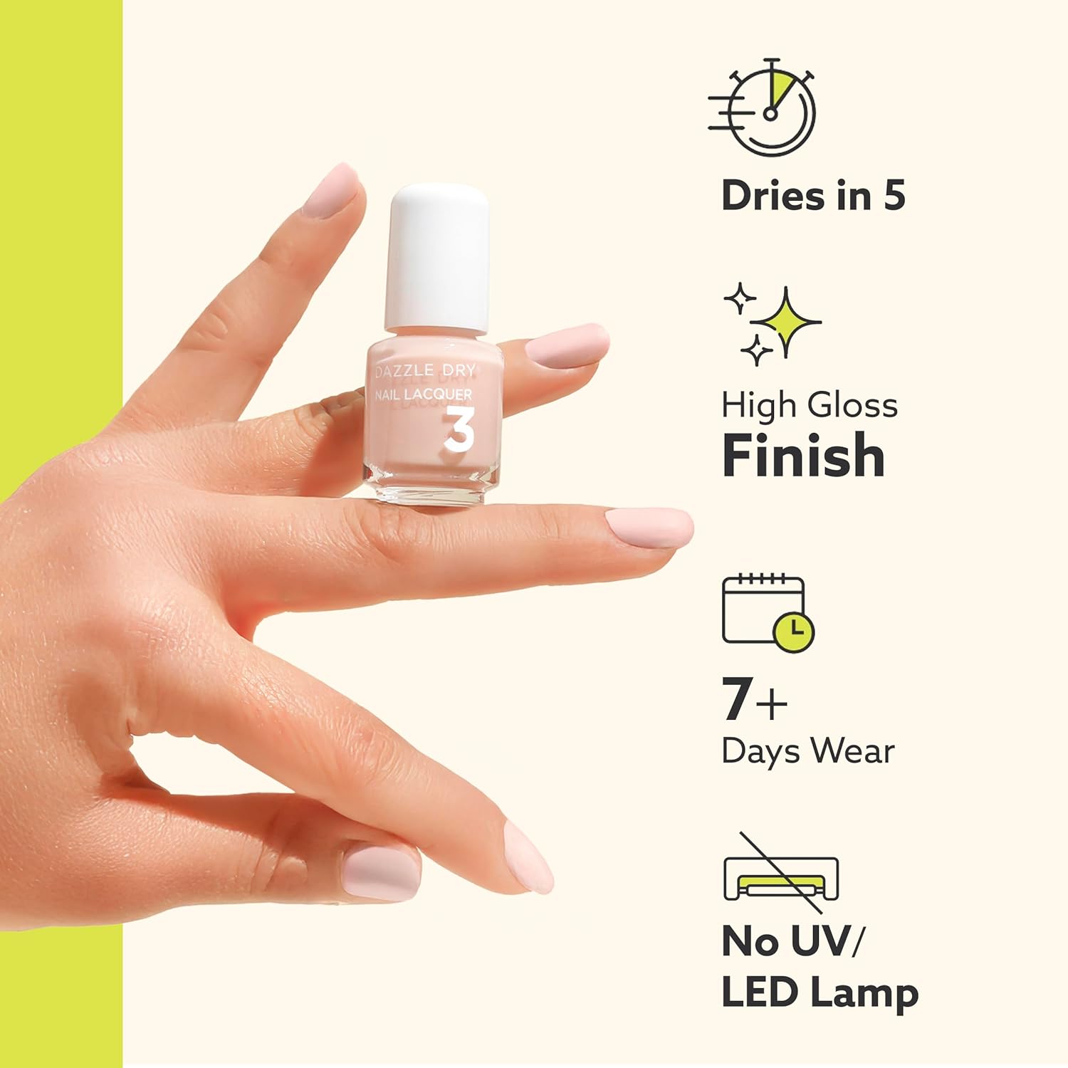 Dazzle Dry Mini Kit 4 Step System - Less is Mauve, a full coverage light, blushing mauve. (5 Piece Kit / 5 Manicures) - Image 5