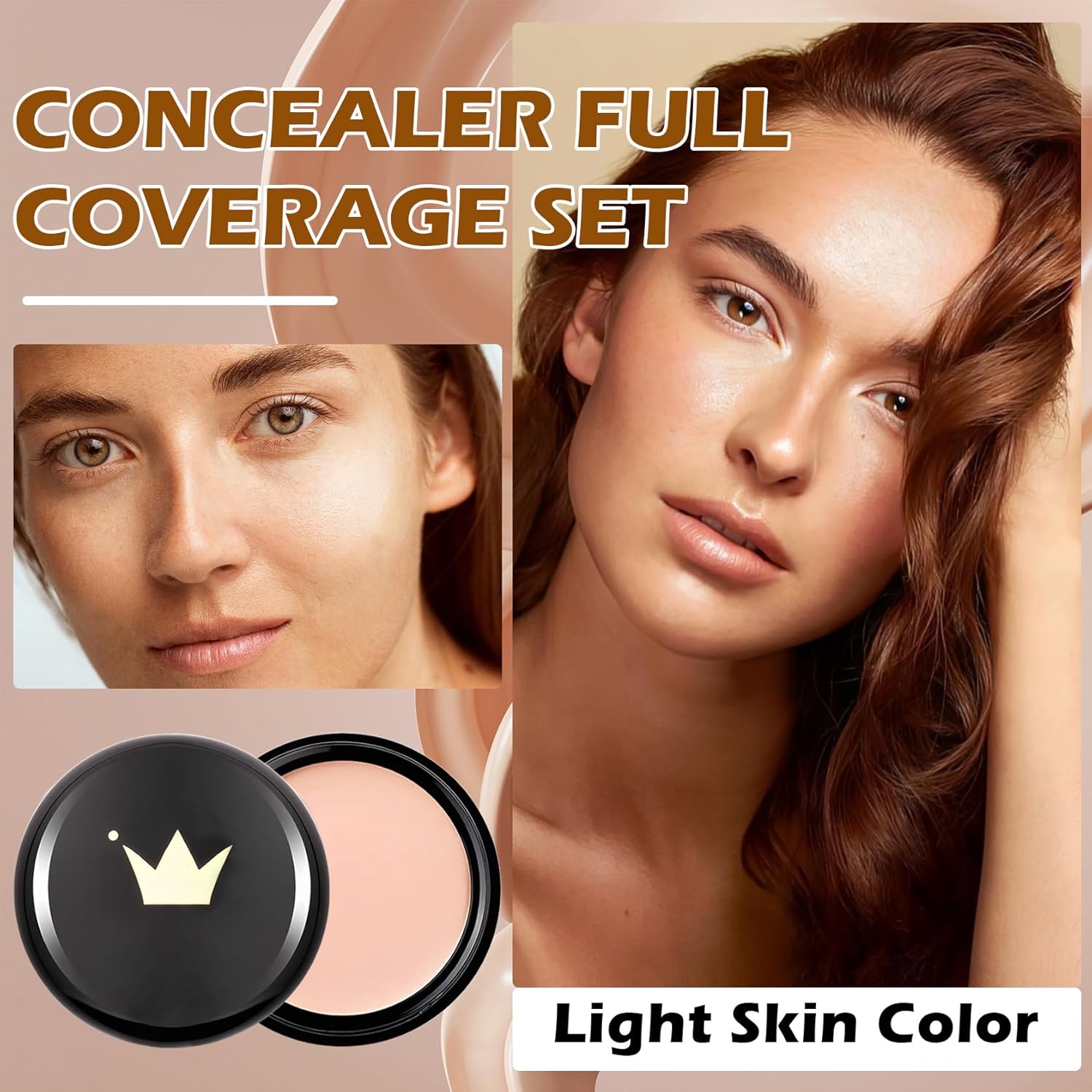 Under Eye Concealer for Dark Circles & Tattoo Cover Up - Full Coverage & Waterproof Makeup Concealer for Mature Skin (Light) - Image 2