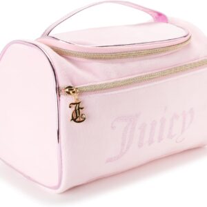 Juicy Couture Women's Cosmetics Bag - Hanging Travel Makeup and Toiletries Small Duffel Bag, Pink