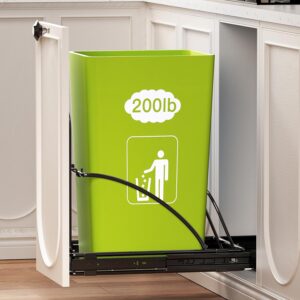 Pull Out Trash Can Under Cabinet 7-13 Gallon 50 Qt Under Sink Trash Can Pull Out Trash Can for Kitchen Cabinets Slide Out Garbage Can Under Counter, No Can Include (Black)