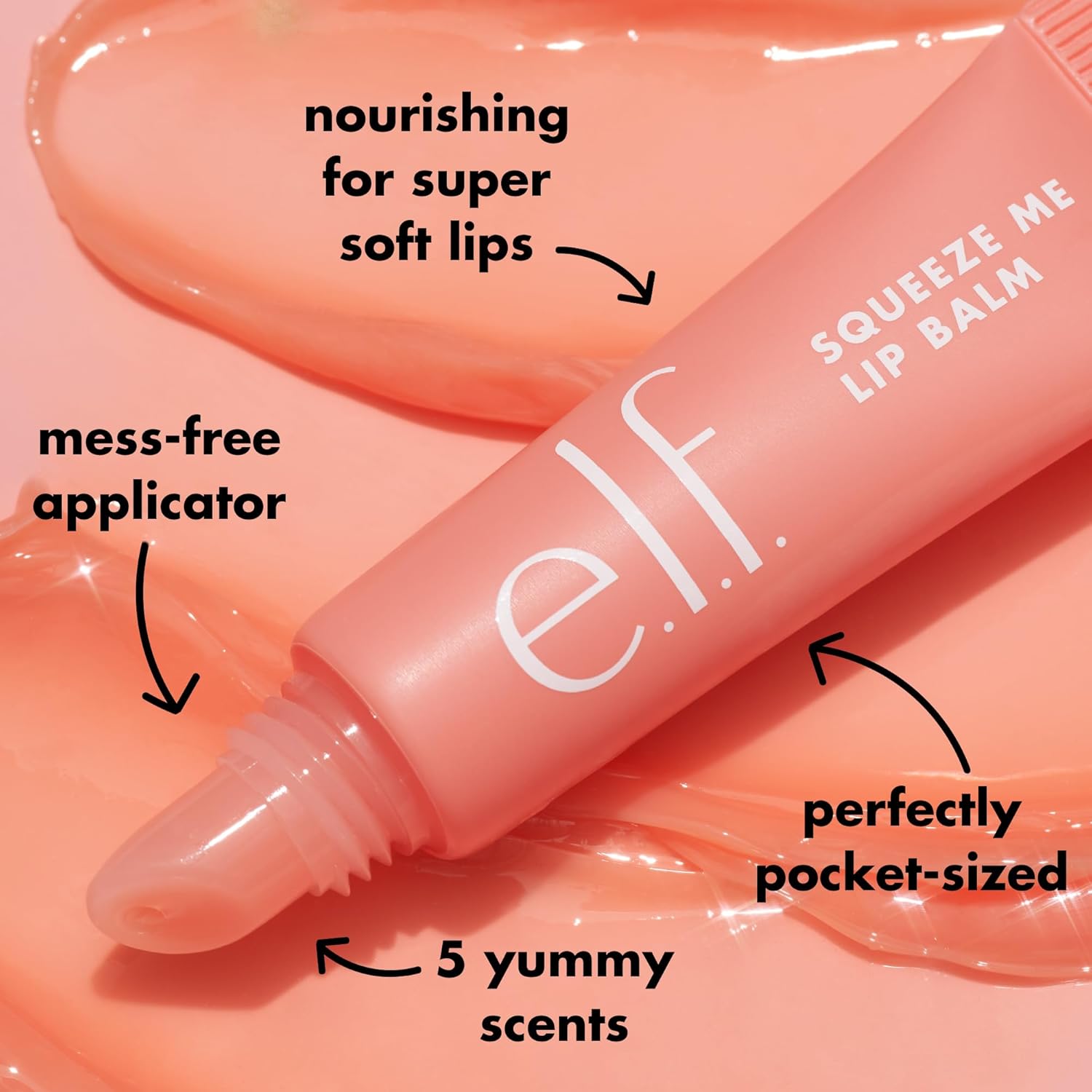 e.l.f. Squeeze Me Lip Balm, Moisturizing Lip Balm For A Sheer Tint Of Color, Infused With Hyaluronic Acid, Vegan & Cruelty-free, Honeydew - Image 4