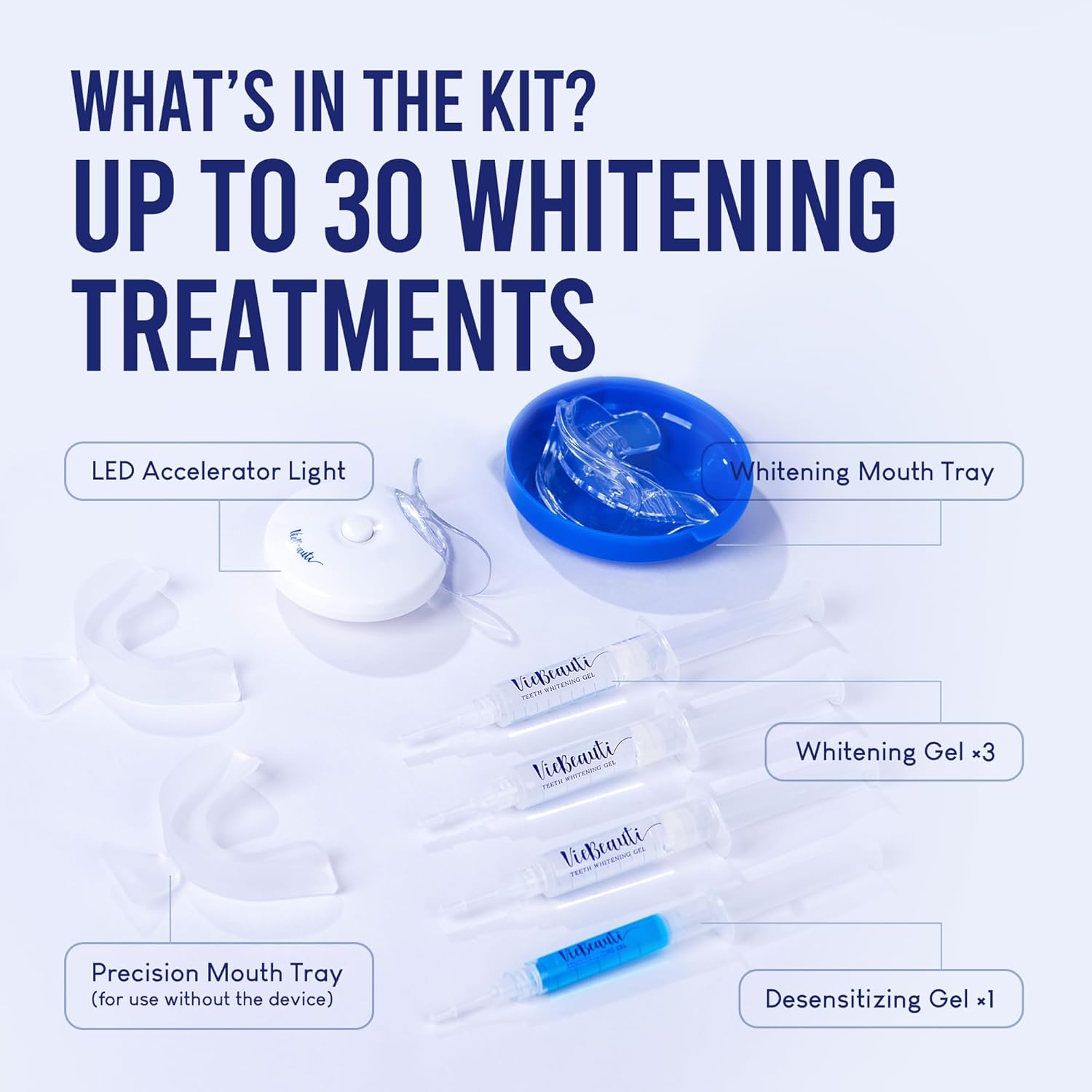 VieBeauti Teeth Whitening Kit with LED Light: Tooth Whitener with 35% Carbamide Peroxide, Remineralizing Gel, Mouth Trays and Tray Case - 10-Minute Timer Enhances Minty Fresh White Smile Mint - Image 6