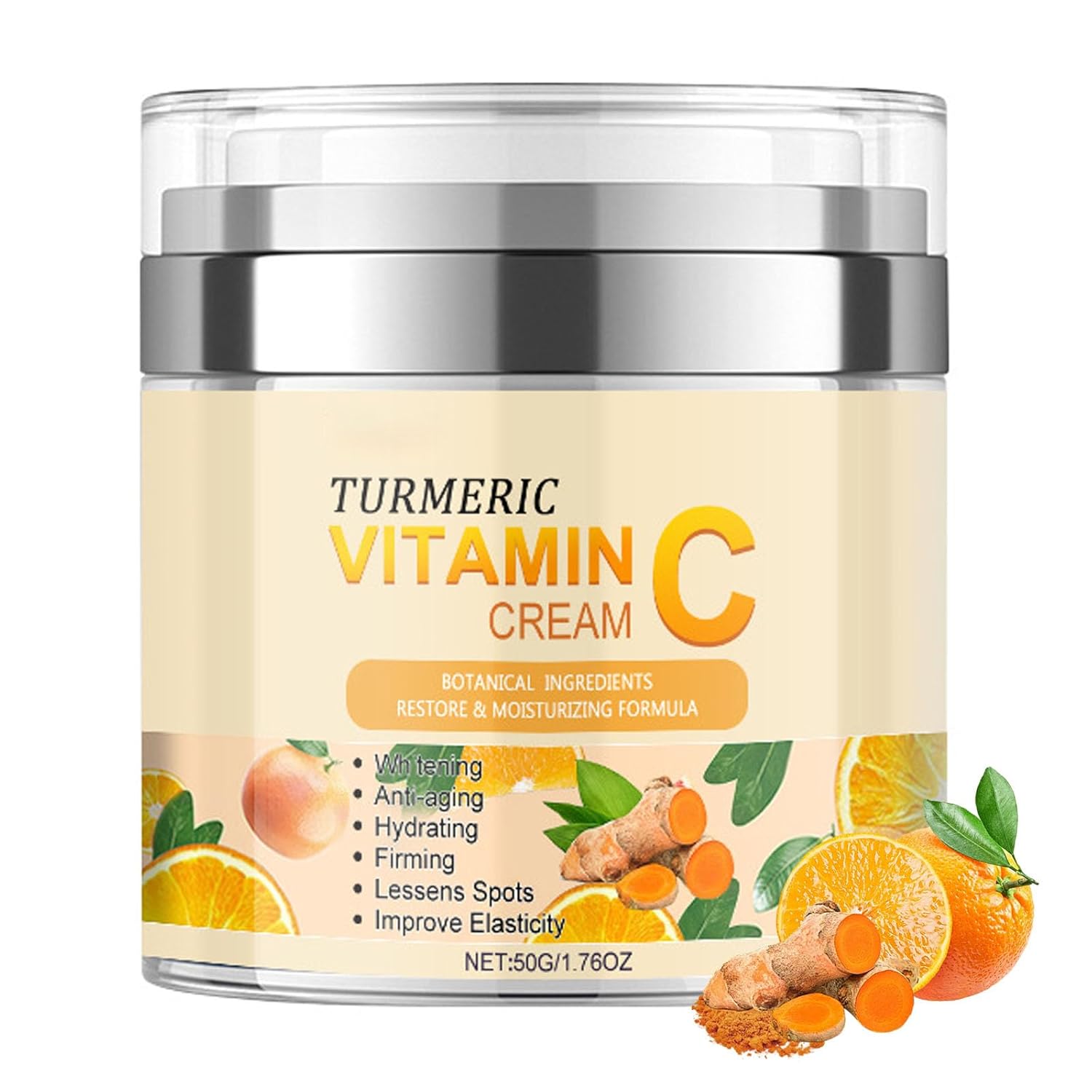 Turmeric Vitamin C Face Cream, Anti-Aging Turmeric Cream, Firming Skin, Improve Acne and Reduce Dark Spots, Even Skin Tone, Turmeric Vitamin C Cream Deeply Hydration,Repair Improve Dull Skin