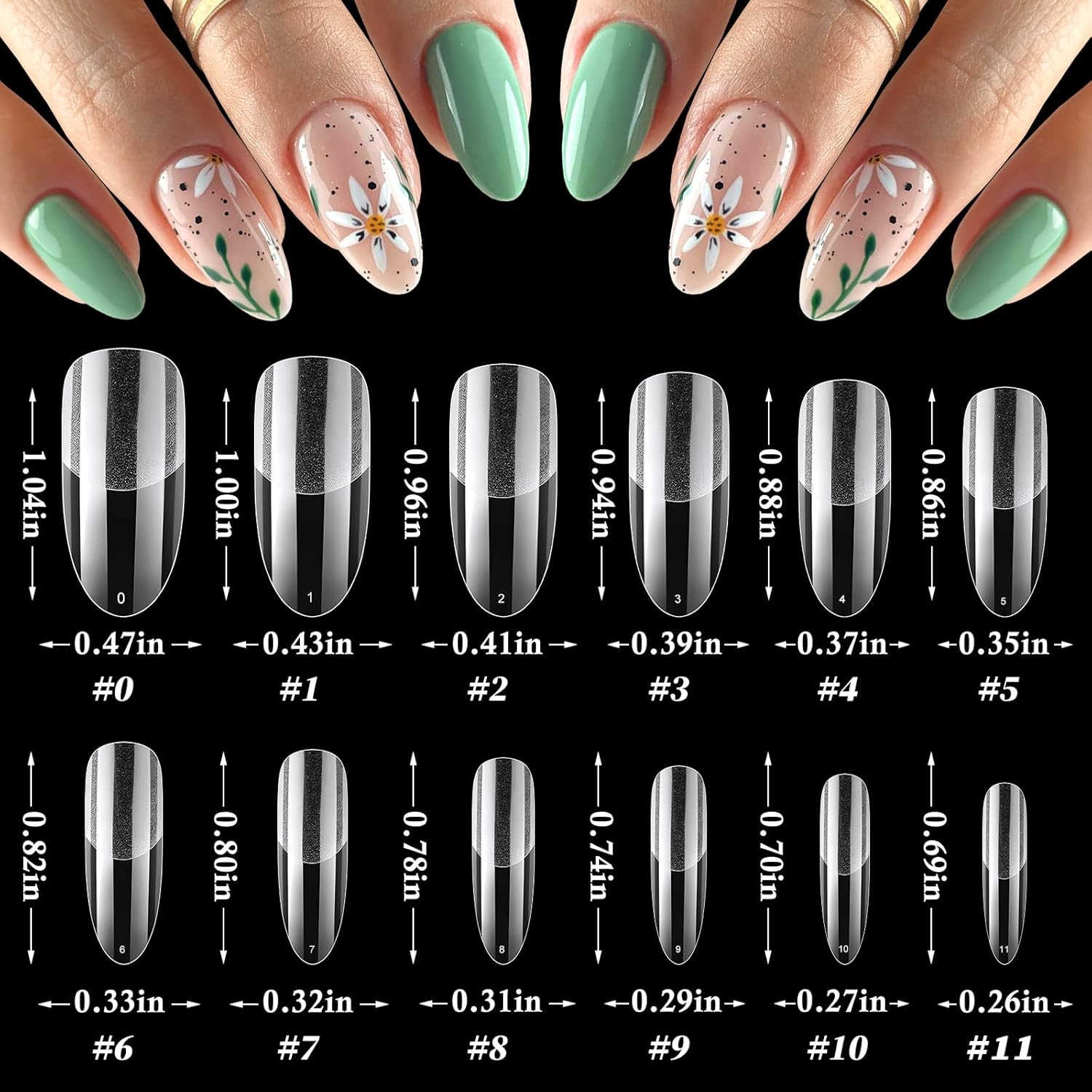 LoveOurHome 600pc Oval Nail Tips Medium Fake Nails Clear Press on Nails Medium Oval Soft Gel Nail Tips Full Cover False Nail Clear Gel Tip for Acrylic Nails Extension Press Nails Making - Image 2