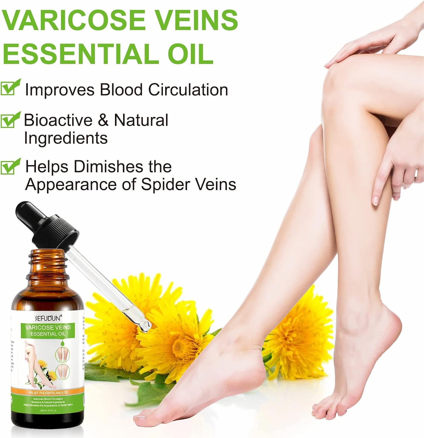 Varicose Veins Essential Oil, Spider Vein Removal Oil for Legs, Natural Varicose Veins Oils 30ML - Image 5