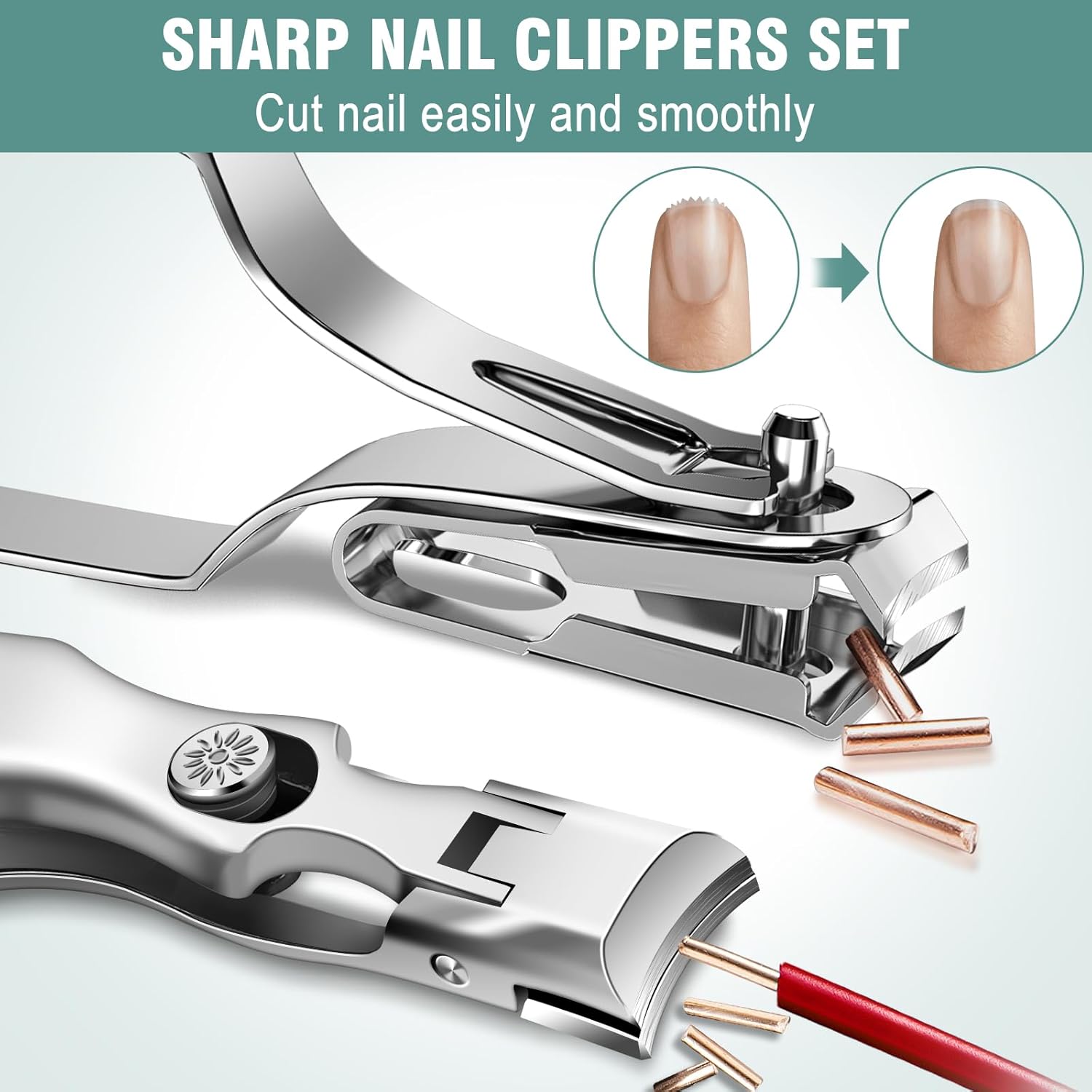 German Nail Clippers for Men Thick Nails - Wide Jaw Opening Nail Clippers for Seniors & Easy Grip 360 Degree Rotary Toenail Clippers for Seniors No Splash Mess Free Self Collecting Nail Cutter - Image 7