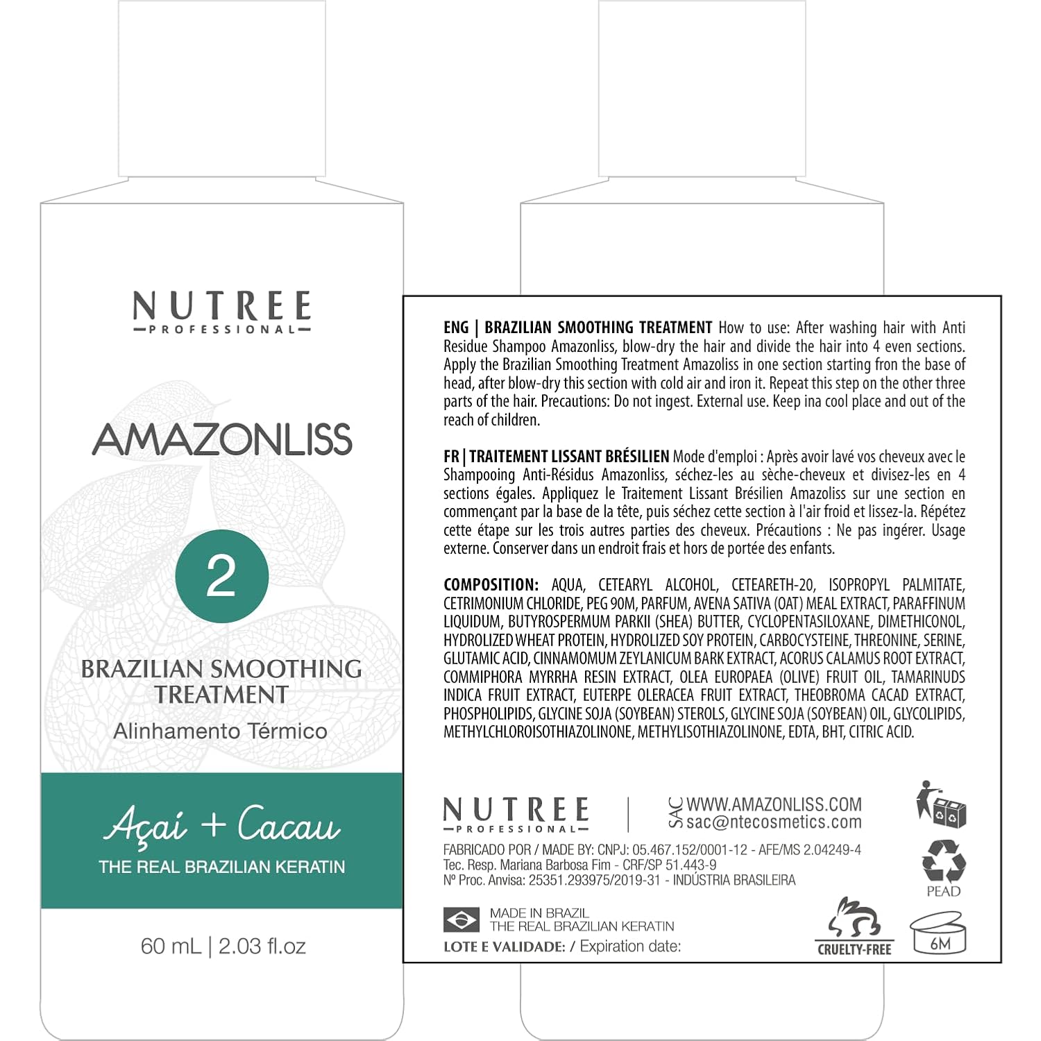 Amazonliss 2.03 Fl Oz Keratin Hair Treatment Set with Acai for Smooth, Soft, Moisturizing Shine and Frizz Reduction - Image 7