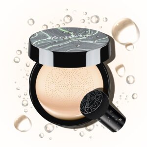 Mushroom Head Air Cushion CC Cream - BB Cream Foundation for Concealer Full Coverage Skin Moisturizing, Brighten Long - Lasting Even Color Correcting for All Skin Types (Ivory)