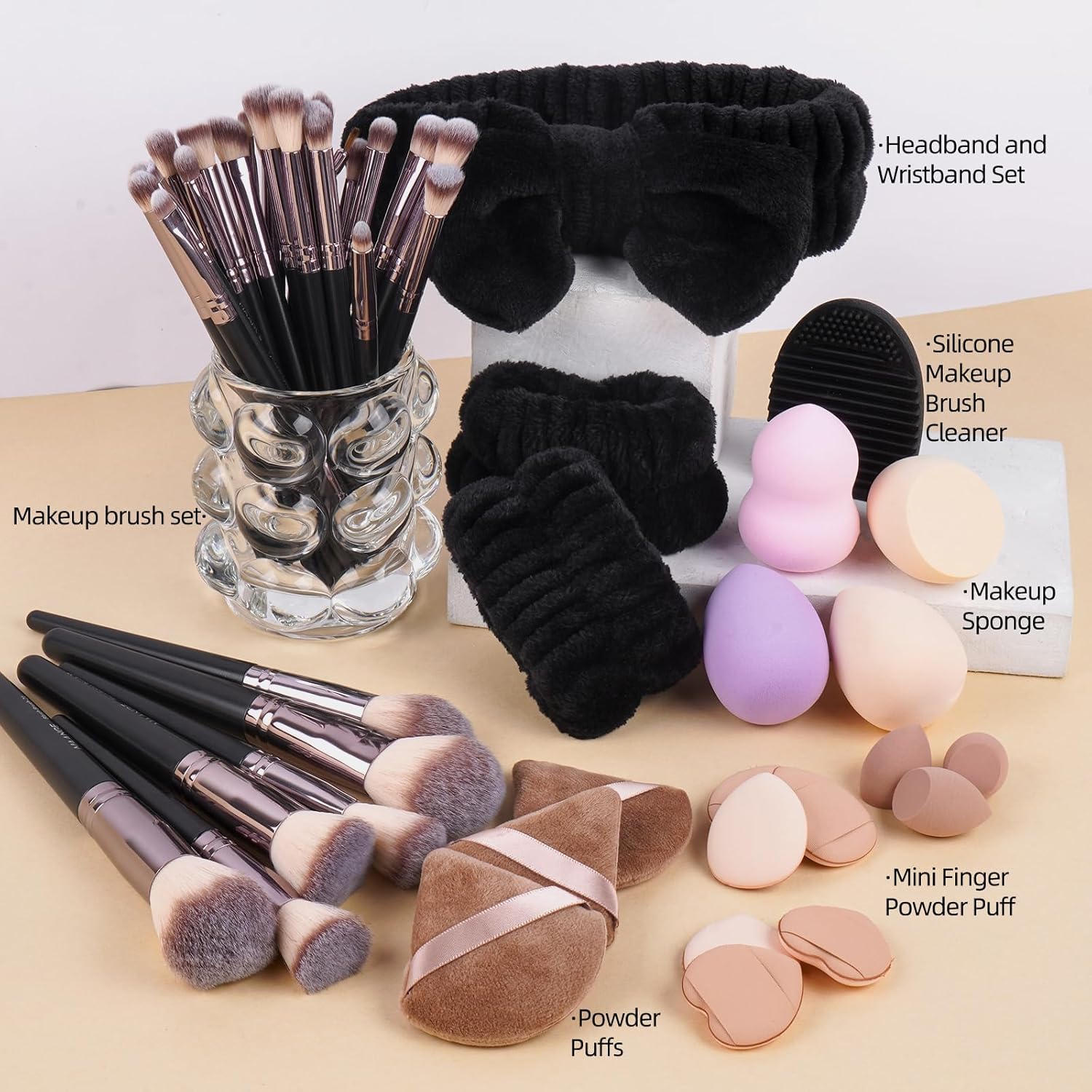 MAANGE Makeup Brushes 51 Pcs Makeup Kit, Multi-functional Makeup Tool Set with Makeup Brush Foundation Brush Make up Brushes Set (Black Gold) - Image 2