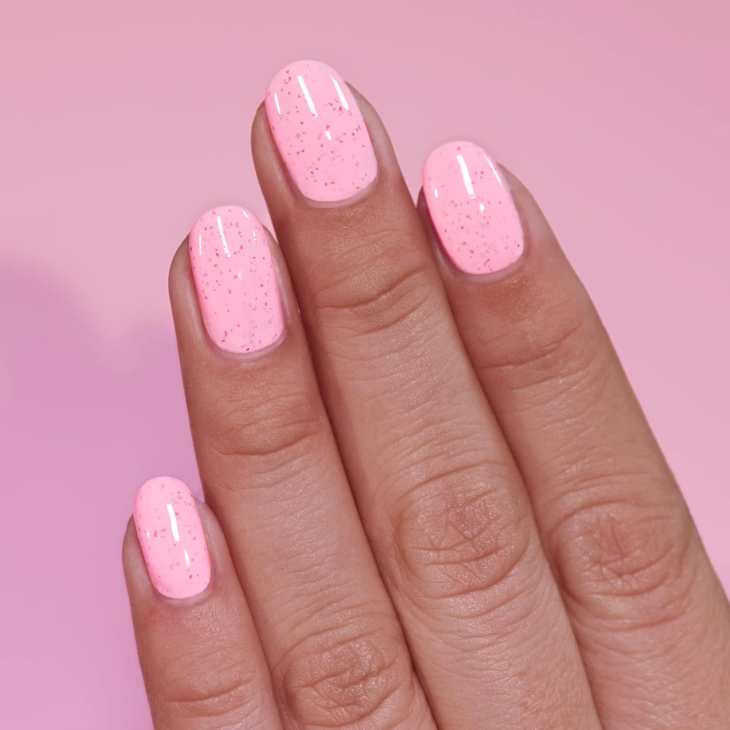 ILNP Strawberry Shake - Pastel Pink Speckled Nail Polish - Image 5