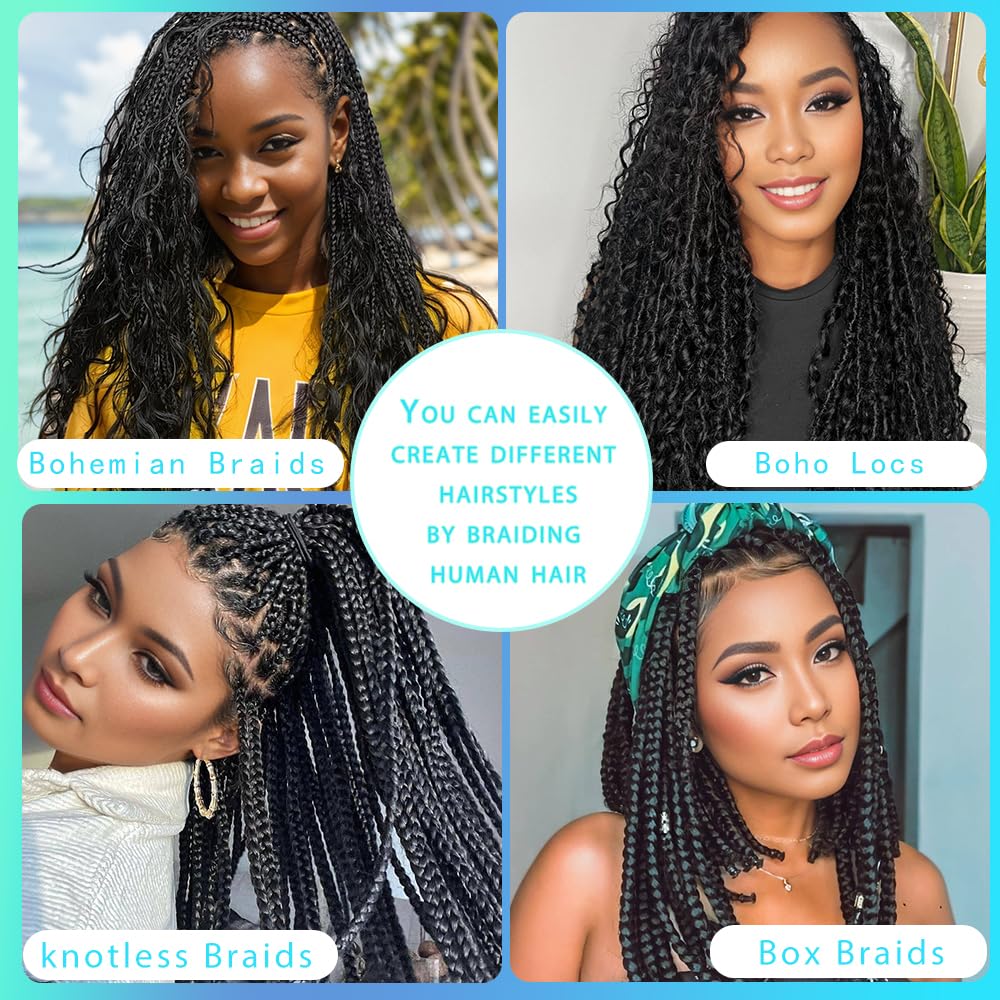 Human Braiding Hair 18 Inch 6 Bundles Human Hair Braiding Hair No Weft Deep Wave Bulk Human Hair for Braiding Hair Extensions for Boho Braids Wet and Wavy 150g P4/27# - Image 7