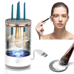Electric Makeup Brush Cleaner - Automatic Makeup Brush Cleaner with Cleaning Mat,Quick and Efficient Deep Cleaning for All Brush Types,Portable Design Perfect for Travel