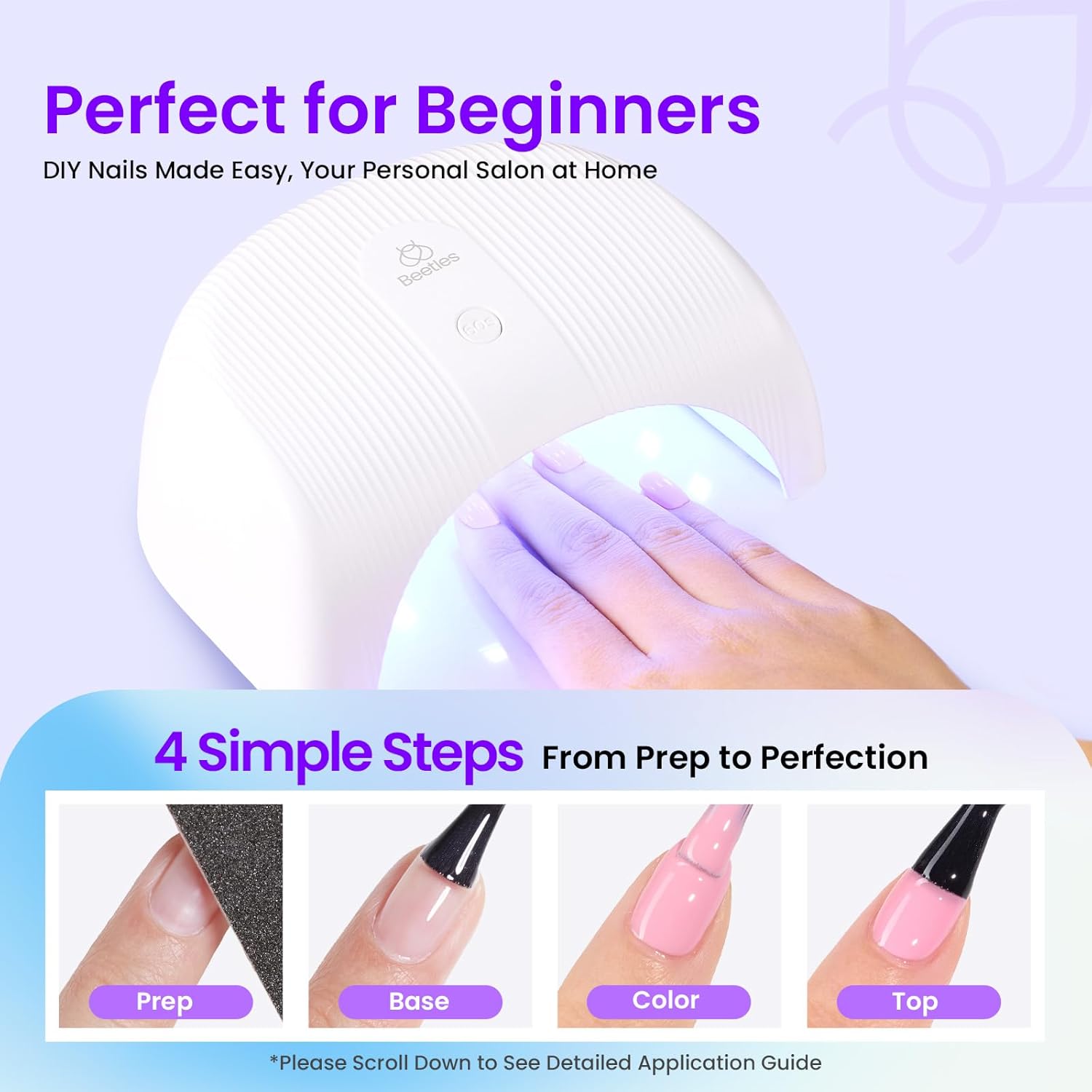 31 Piece Gel Nail Polish Kit with UV Lamp, Base & Top Coats for Women - Image 3