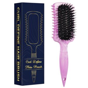 Curl Defining Brush, Volume Curly Hair Brush Products for Effortlessly Detangling Shaping and Styling Women's Men's Curls on All Wet or Dry Hair Types, Reduces Frizz (Marble Purple)