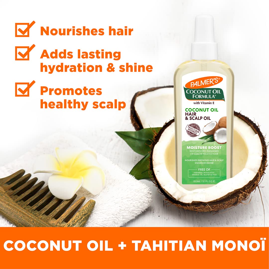 Palmer's Coconut Oil Moisture Boost Restorative Hair Scalp Oil Spray 5.1 Oz Hydration Shine - Image 4