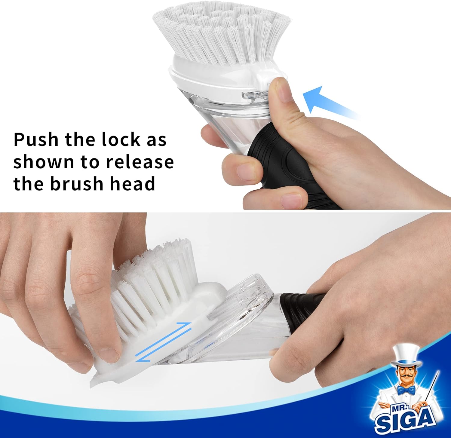 MR.SIGA Soap Dispensing Dish Brush Storage Set, Kitchen Brush with Holder for Pot Pan Sink Cleaning - Image 4