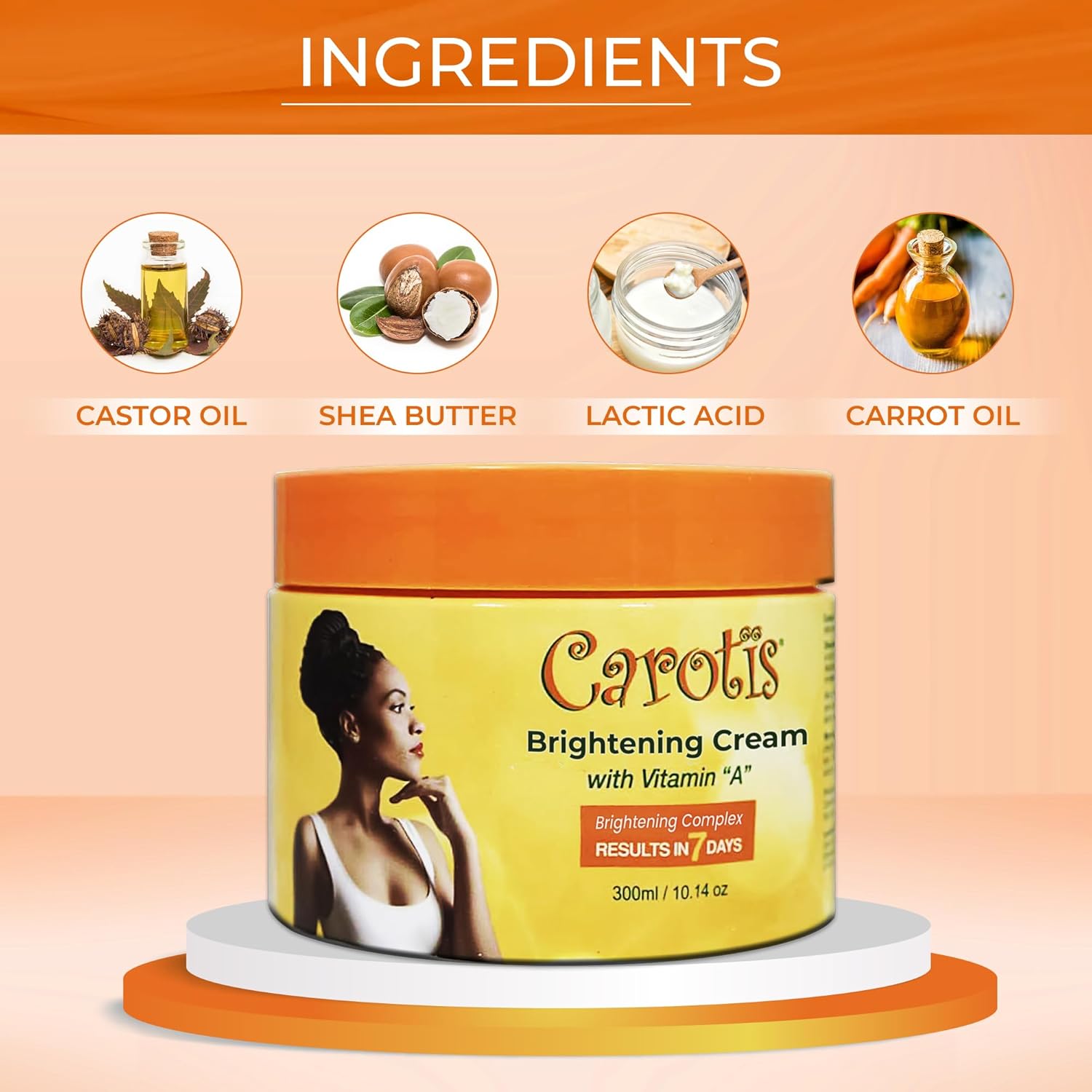 Skin Brightening Cream – 300ml / 10.14fl oz – 7 Day Night Cream for Uneven Skin Tone, with Vitamin A - Image 2