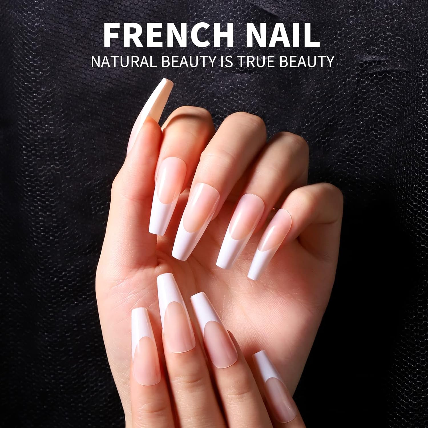 Teenitor Long Coffin Press On Nails, Full Cover Color Coffin Nail Tips, 288pcs Long Ballerina False Nails, 12 Colors Glue On Nails Long Coffin, Glitter Press On False Nails - Image 3