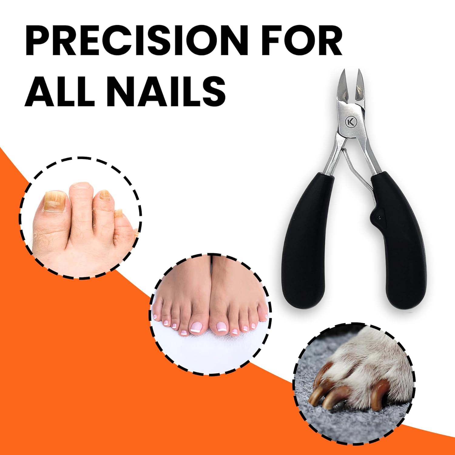 Kohm Toenail Clippers | Extra-Wide Blade & Non-Slip Grip for Thick, Ingrown & Fungal Nails | Heavy Duty Nail Cutter for Seniors, Men, Women & Pets - Image 7