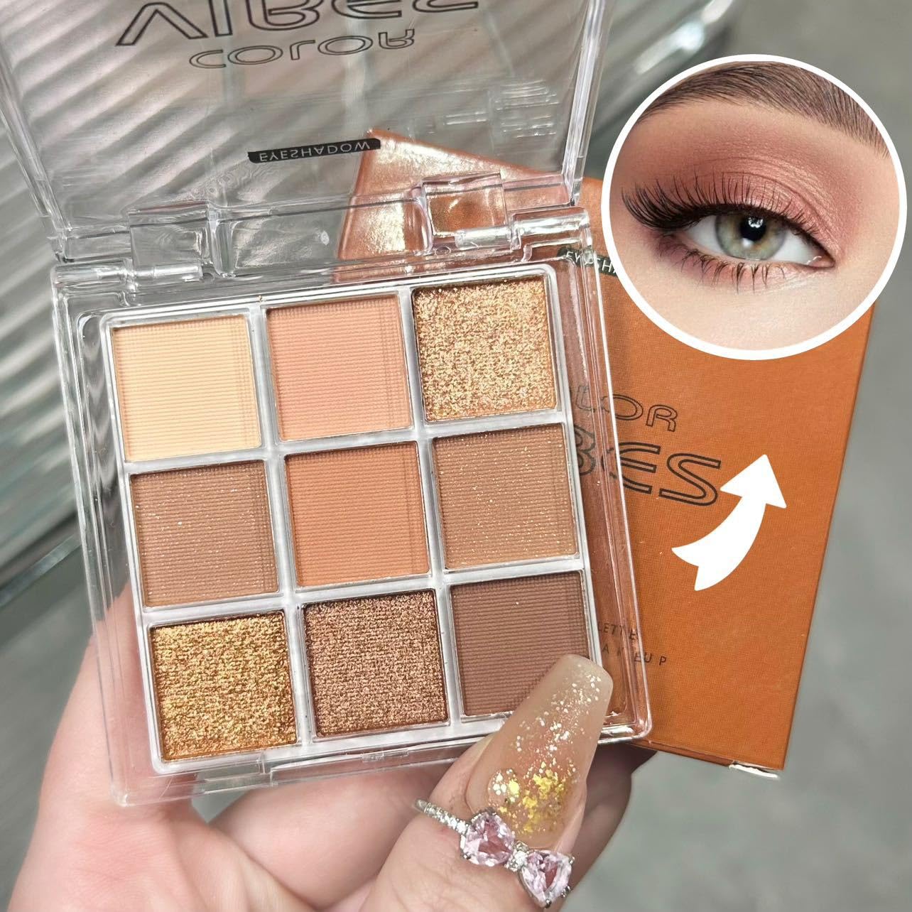 9 Color Brown Eyeshadow Palette - Rose Gold Dark Brown Bronze Naked Matte & Glitter Shades, Long-Lasting, Waterproof & Blendable, Natural Nude Eye Shadow Set sombras para ojos (Chocolate) - Image 7
