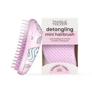 Tangle Teezer Original Detangler Brush, Dry & Wet Travel Size Mini Hair Brush, for Kids & All Hair Types, Unicorn Magic