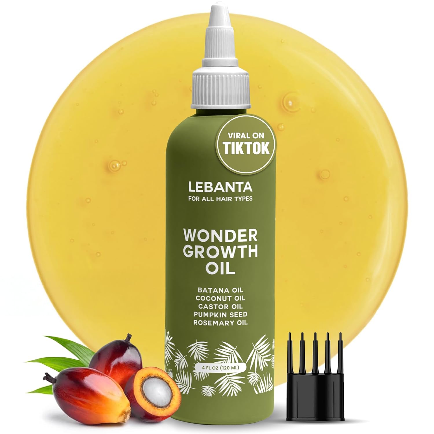 Batana Oil For Hair Growth - 100% Pure, Raw & Natural Blend With Organic Castor, Pumpkin Seed, Coconut and Rosemary Oil - Thicker, Stronger Hair For Men & Women Scalp (1 Pack)