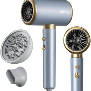 Professional Ionic Hair Dryer Blow Dryer 1875W with Diffuser and Concentrator, Constant Temperature Hair Care,Fast Drying Low Noise for Home Salon Travel (Light Blue)