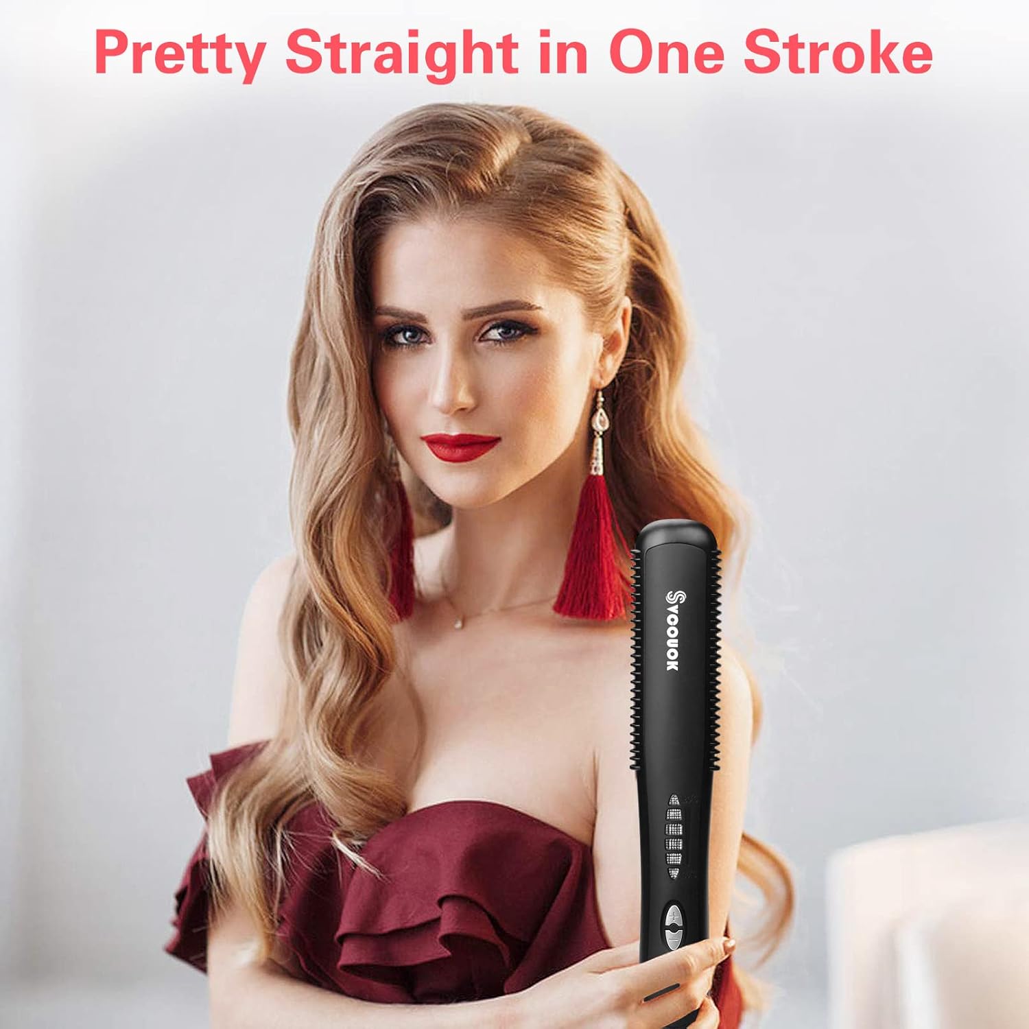 Ceramic Hair Straightener for Black Hair - Anti-Scald Design with 6 Temp Settings & Auto Shut Off, Salon-Quality Heat Protectant Styling Tool (Black) - Image 7