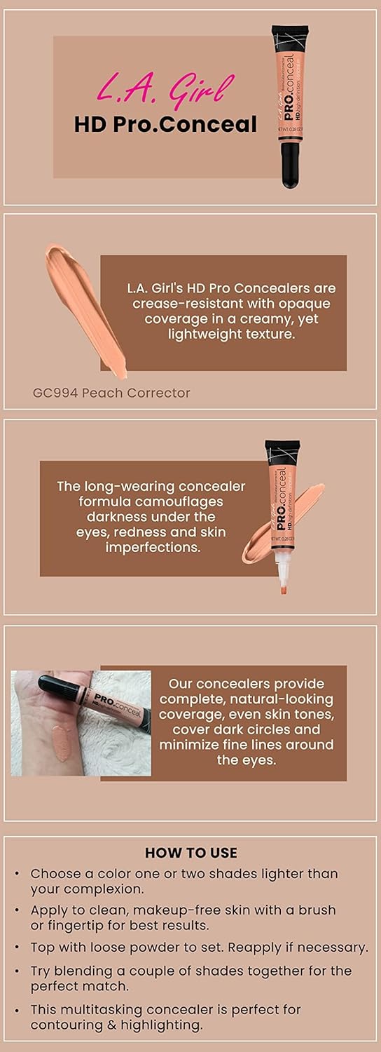 L.A. Girl Pro Conceal HD Concealer 994 Peach Corrector - Image 4