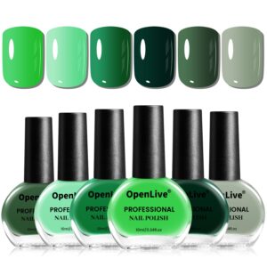 Green Nail Polish 6Pcs Nail Polish Set All Seasons Neutral Color Quick Dry NailPolish Set for Collection Easter Gift for Her