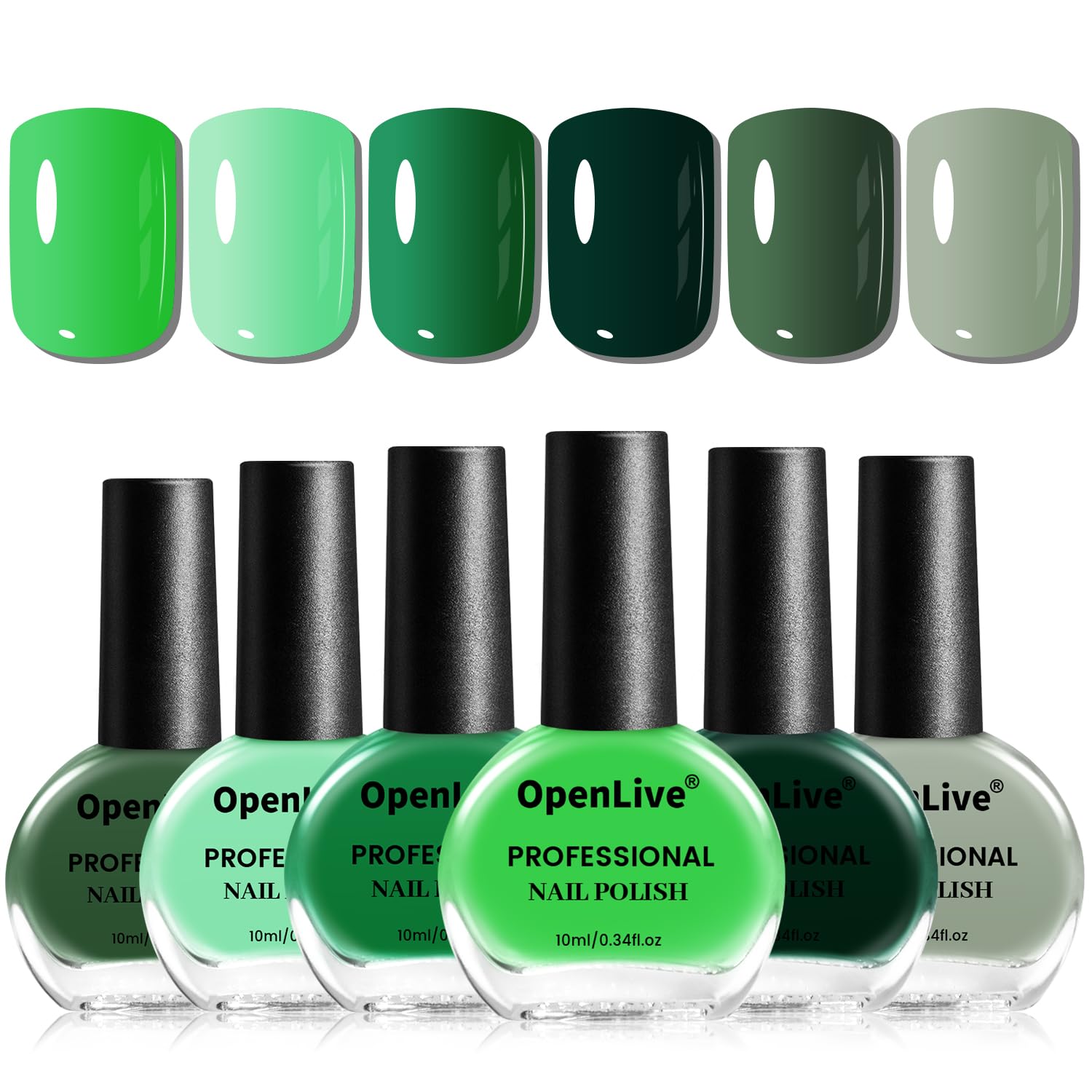 Green Nail Polish 6Pcs Nail Polish Set All Seasons Neutral Color Quick Dry NailPolish Set for Collection Easter Gift for Her