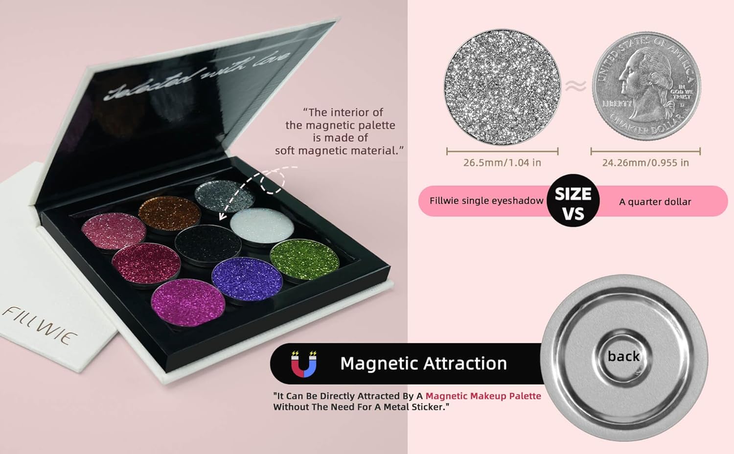 Black Smokey Glitter Eyeshadow pallet, Highly Pigmented Shimmer Eye Shadow with Fine Lightweight Particles, Face Dparkles Single Shade Metallic Color (Starry Nights) - Image 6