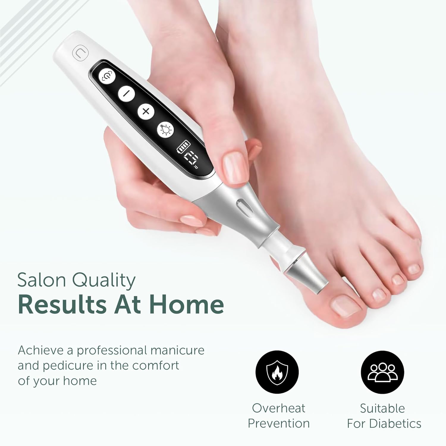 PediLux Pro Cordless Electric Nail File Drill Set for Manicure Pedicure Care - Image 5