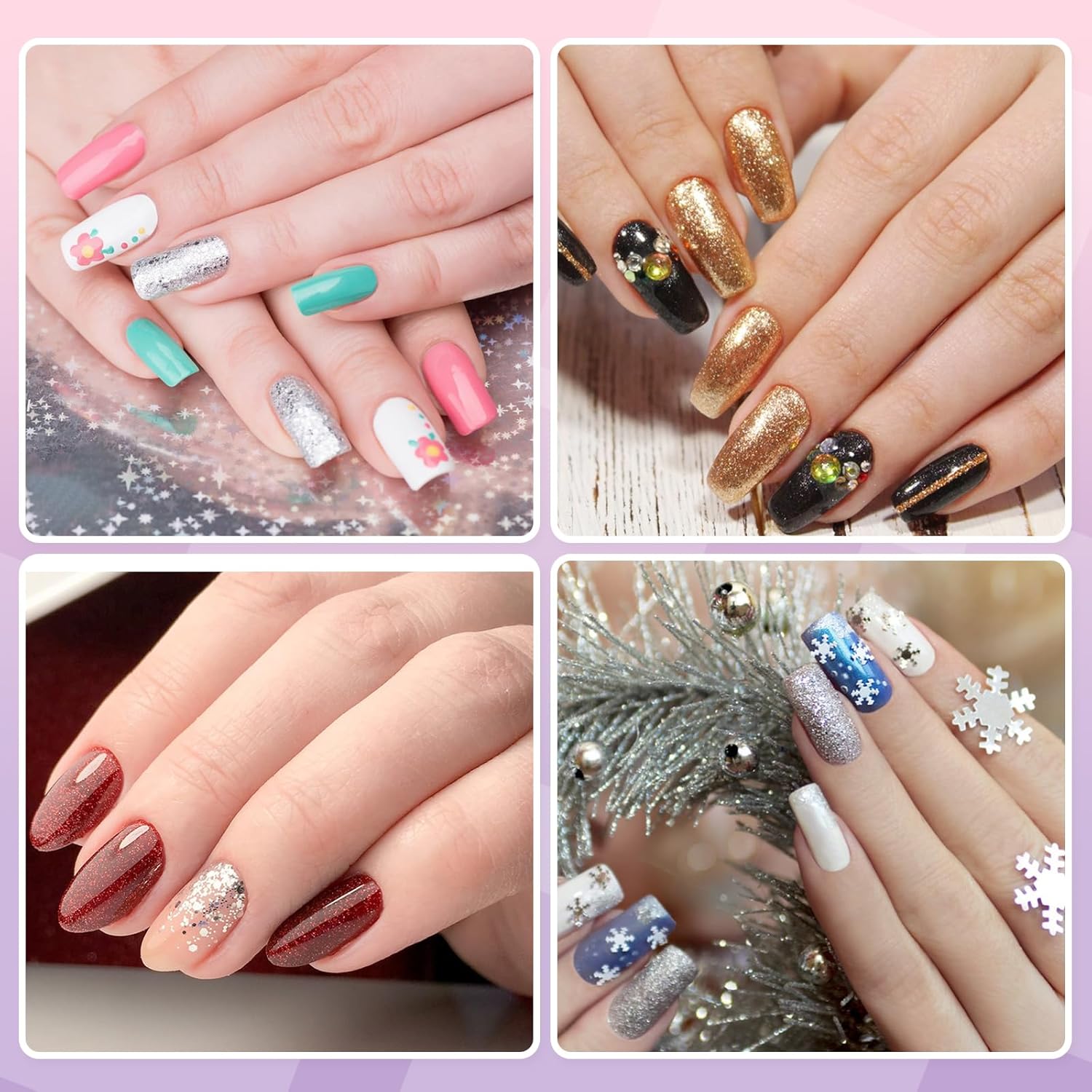 Acrylic Nail Kit for Beginners with Everything Professional, 12 Glitter Powder Nail Kit Acrylic Set, Nail Care Art Design Tip Brush Clipper File Supplie, DIY Tool - Image 5