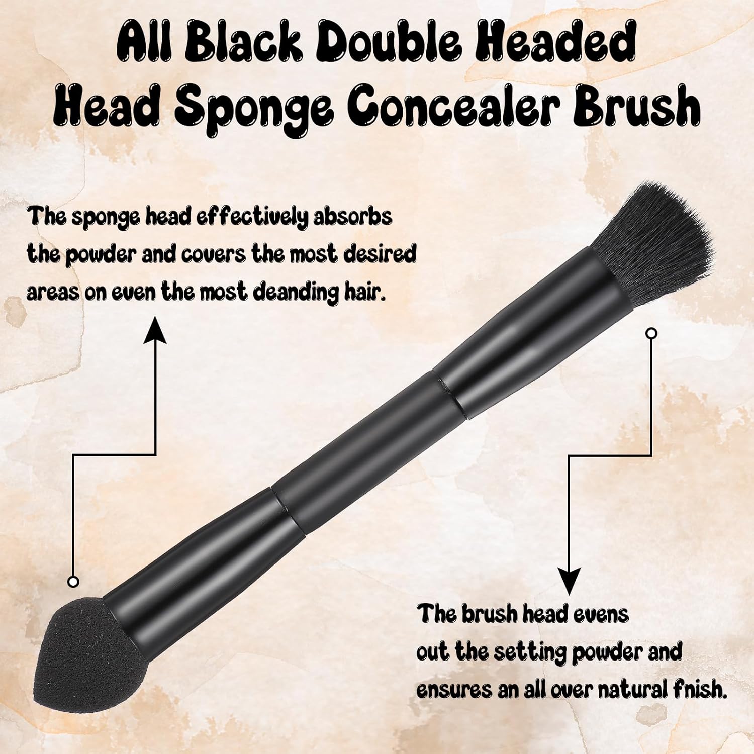2 Pcs Dual Ended Hairline Brushes, Root Concealer Brush Set with Sponge Tip and Soft Bristles for Covering Hair Root Touch Up Contouring Blending - Image 2