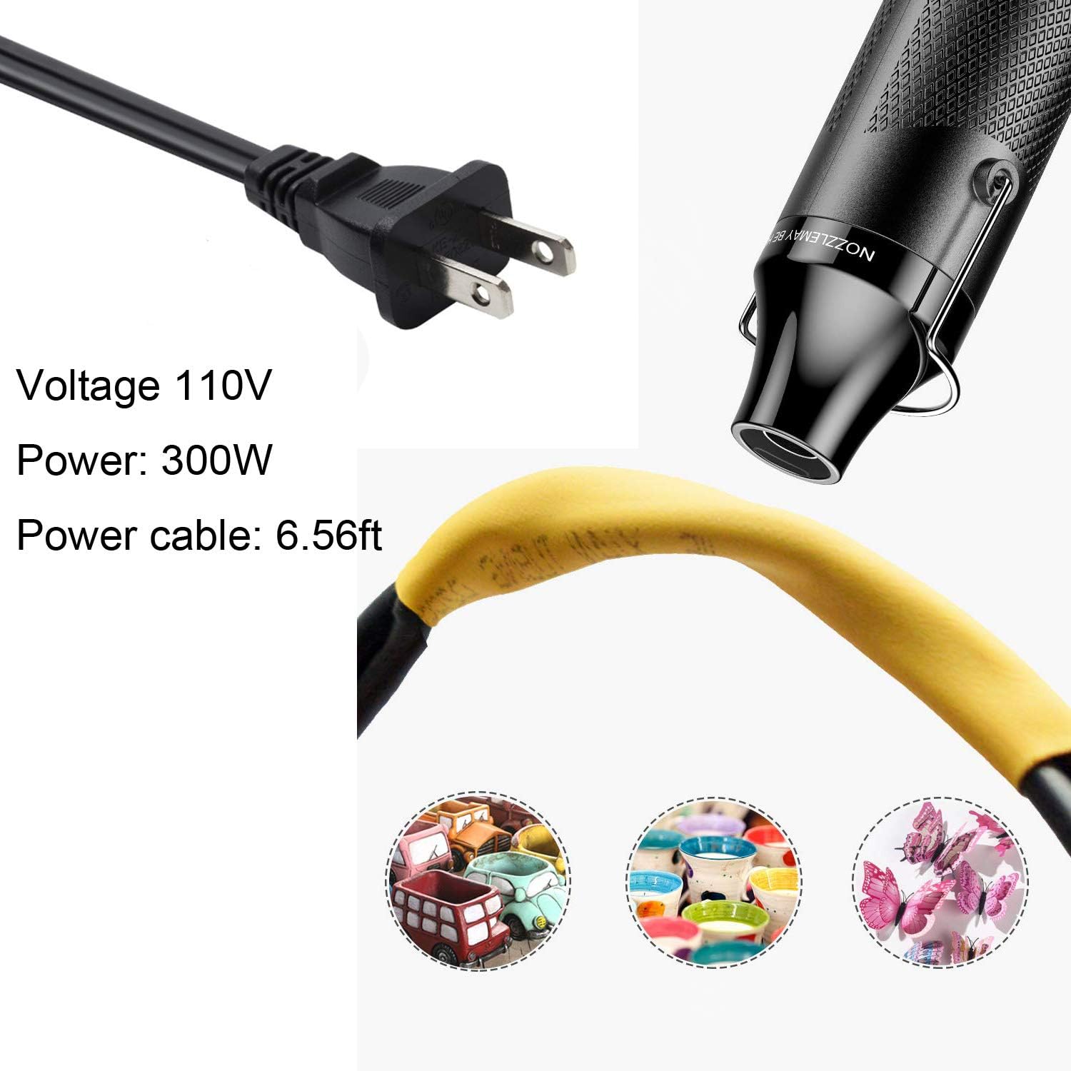 Heat Gun for crafts, 6.6ft Cable 300W Dual-Temperature Portable Hot Air Gun for DIY Craft Embossing, Shrink Wrapping PVC, Drying Paint, Clay, Rubber Stamp, Multi Function Hand-hold Heat Tools - Image 2