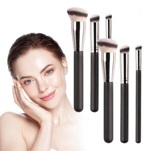 Angie Hot & Flashy A506 Concealer Brush, 101 Foundation Brush, Beauty Foundation Contour Conceal Makeup Brush Set (6PCS)
