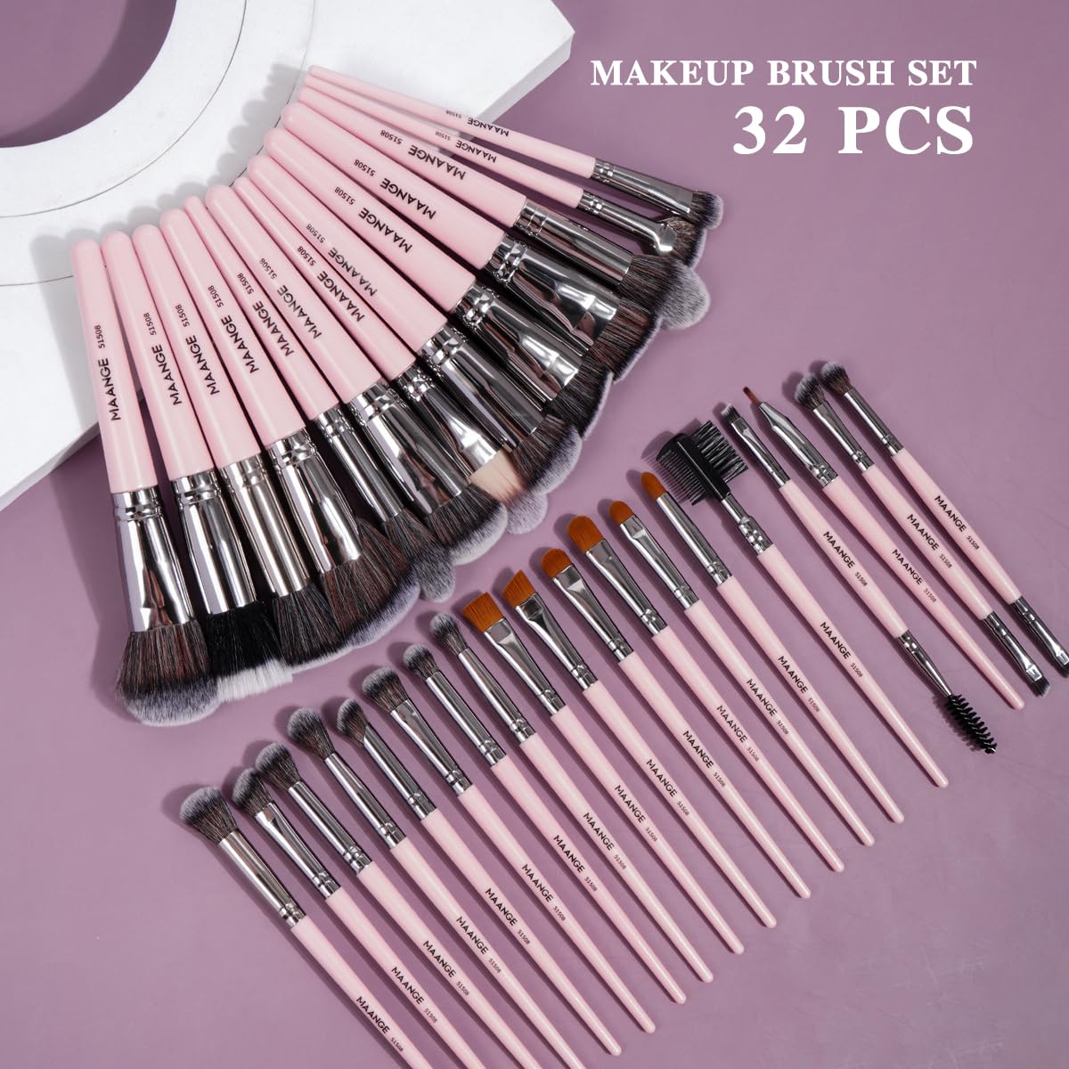 MAANGE Makeup Brushes 54 Pcs Makeup Tool Set, Multi-functional Makeup Kit Premium Synthetic Brush Make up Brushes Set for Women Girl (Pink, 54 Pcs) - Image 2