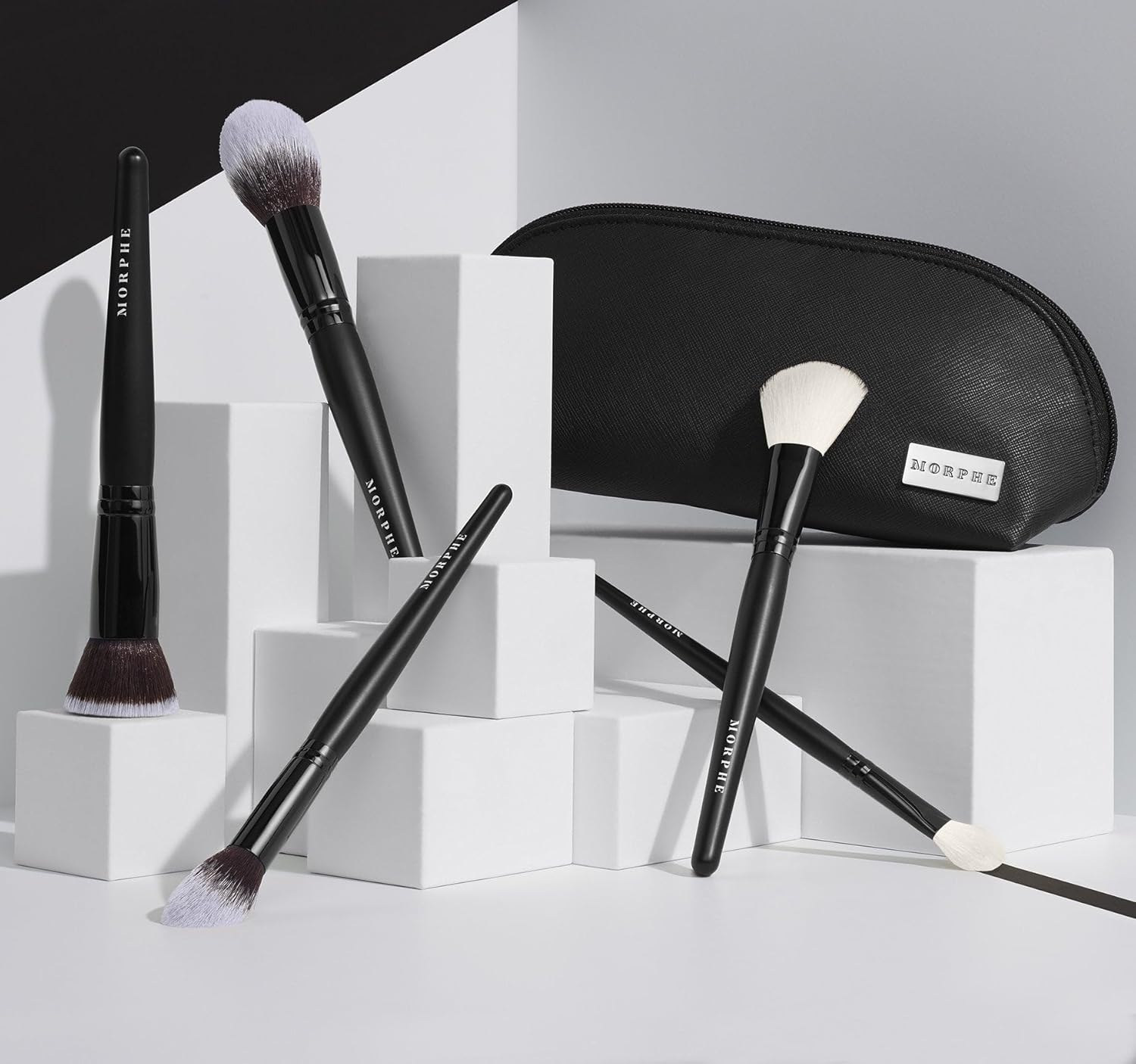 Morphe Face The Beat Makeup Brushes - 5 Piece Makeup Brush Set with Foundation, Blush, Contour & Blending Brushes - Made with Synthetic Bristles & Includes Makeup Brush Case (5 Count) - Image 7