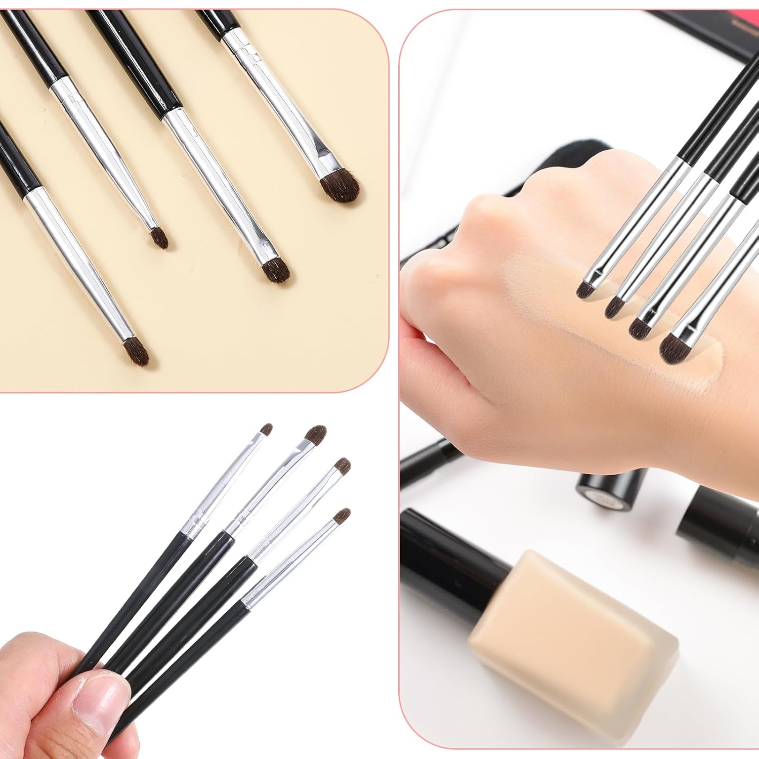 8 PCS Eyeliner Brushes Set, Mini Eye Makeup Brush Set Ultra Thin Brush Precision Fine Point Eyeliner Brush Flat for Eyeshadow, Eyeliner, Powder, Cream & Liquid Concealer - Image 5