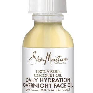 SheaMoisture Overnight Face Oil for All Skin Types 100% Virgin Coconut Oil for Daily Hydration 1 oz